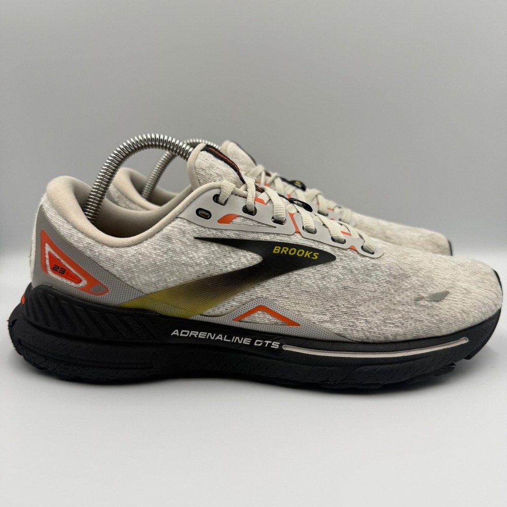Brooks Adrenaline GTS 23 Grey‎ Orange Men's Size 9 Running Shoes 1103911D017